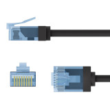 GOOBAY καλώδιο δικτύου 74240, CAT 6A U/UTP, slim, copper, 500MHz, 7.5m, μαύρο