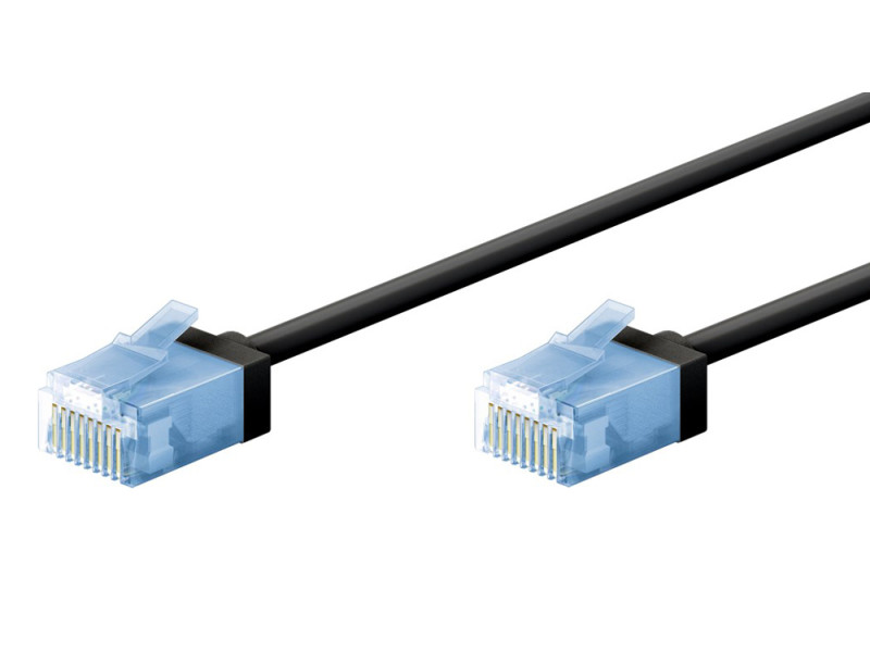 GOOBAY καλώδιο δικτύου 74240, CAT 6A U/UTP, slim, copper, 500MHz, 7.5m, μαύρο