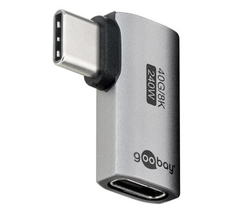 GOOBAY αντάπτορας USB-C 74441, γωνιακός 90°, USB4, 240W, 40Gbps, 8K, γκρι GOOBAY αντάπτορας USB-C 74441, γωνιακός 90°, USB4, 240W, 40Gbps, 8K, γκρι