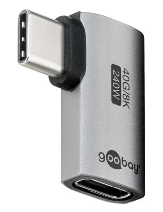 GOOBAY αντάπτορας USB-C 74441, γωνιακός 90°, USB4, 240W, 40Gbps, 8K, γκρι