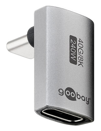 GOOBAY αντάπτορας USB-C 74442, γωνιακός 90°, USB4, 240W, 40Gbps, 8K, γκρι