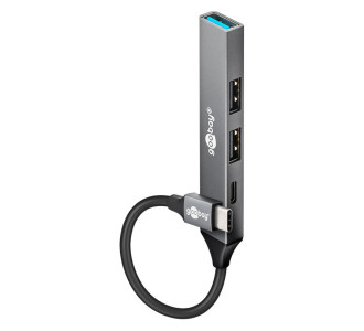 GOOBAY USB hub 74459, 4x θυρών, USB 3.2, 5Gbps, USB-C σύνδεση, γκρι GOOBAY USB hub 74459, 4x θυρών, USB 3.2, 5Gbps, USB-C σύνδεση, γκρι