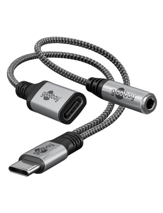 GOOBAY αντάπτορας USB-C σε 3.5mm & USB-C 74524, 60W, 480Mbps, γκρι GOOBAY αντάπτορας USB-C σε 3.5mm & USB-C 74524, 60W, 480Mbps, γκρι