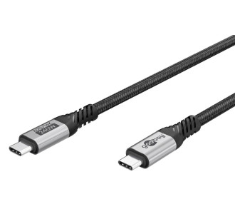 GOOBAY καλώδιο USB-C 74776, USB4, 240W, 80Gbps, 16K/60Hz, 1.5m, μαύρο