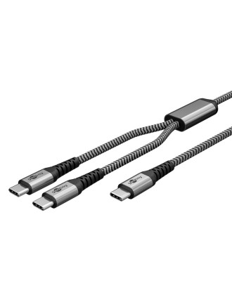 GOOBAY καλώδιο USB-C σε 2x USB-C 75739, 60W, 480Mbps, 1.5m, γκρι