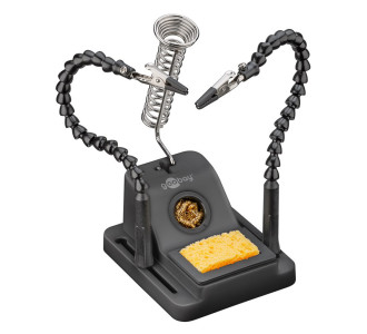 GOOBAY βάση στήριξης πλακέτας 76561 με θέση για κολλητήρι, 2x βραχίονες, μαύρη