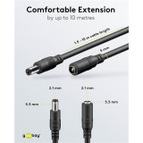 GOOBAY καλώδιο προέκτασης τροφοδοσίας 76671, 5.5x2.1mm, 5m, μαύρο GOOBAY καλώδιο προέκτασης τροφοδοσίας 76671, 5.5x2.1mm, 5m, μαύρο