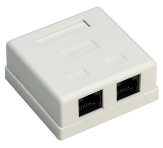 GOOBAY επιτοίχια πρίζα δικτύου 77633, 2 θύρες RJ45, CAT 6 UTP, λευκή GOOBAY επιτοίχια πρίζα δικτύου 77633, 2 θύρες RJ45, CAT 6 UTP, λευκή