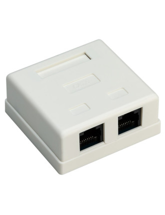 GOOBAY επιτοίχια πρίζα δικτύου 77633, 2 θύρες RJ45, CAT 6 UTP, λευκή GOOBAY επιτοίχια πρίζα δικτύου 77633, 2 θύρες RJ45, CAT 6 UTP, λευκή