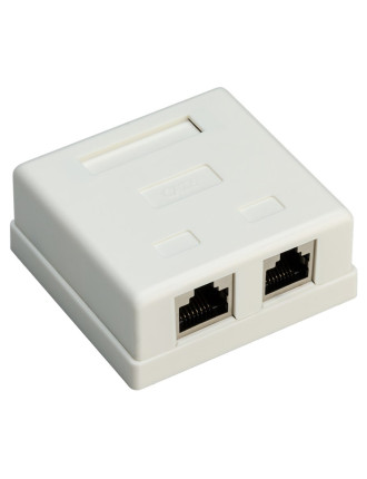 GOOBAY επιτοίχια πρίζα δικτύου 77635, 2 θύρες RJ45, CAT 6 STP, λευκή GOOBAY επιτοίχια πρίζα δικτύου 77635, 2 θύρες RJ45, CAT 6 STP, λευκή
