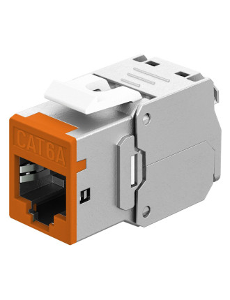 GOOBAY Keystone module RJ45 77947, CAT 6A STP, slim, toolfree, ασημί/πορτοκαλί GOOBAY Keystone module RJ45 77947, CAT 6A STP, slim, toolfree, ασημί/πορτοκαλί