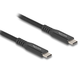 DELOCK καλώδιο USB-C 80024, 100W, 20 Gbps, 1m, USB4, E-Marker, μαύρο