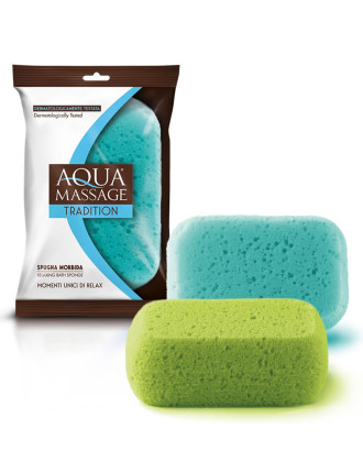 AQUA MASSAGE σφουγγάρι μπάνιου Morbida, 9x14x4.5cm, διάφορα χρώματα