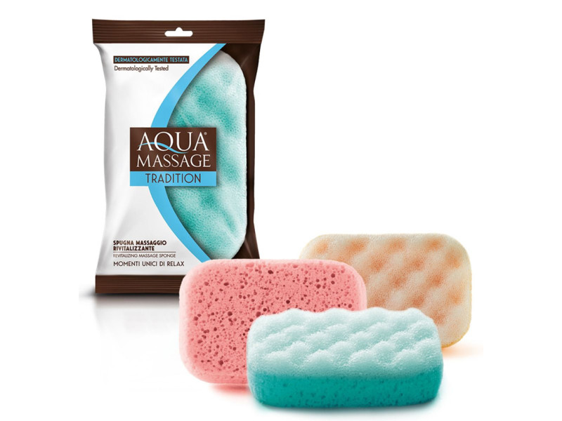 AQUA MASSAGE σφουγγάρι μπάνιου Massagio, 9x14x4cm, διάφορα χρώματα