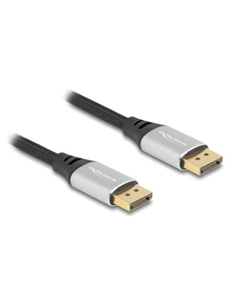 DELOCK καλώδιο DisplayPort 2.1 80633, 16K/60Hz, 40 Gbps, 1m, μαύρο