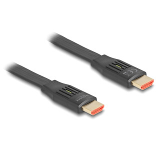 DELOCK καλώδιο HDMI 81002, flat, 8K/60Hz, 48 Gbps, eARC, HDR, 2m, μαύρο