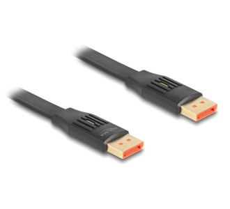 DELOCK καλώδιο DisplayPort 81006, flat, 8K/60Hz 32.4 Gbps HDR, 2m, μαύρο