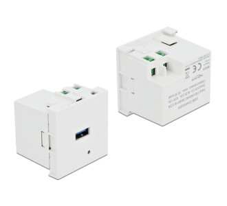 DELOCK module USB θύρα φόρτισης Easy 45 81311, 18W, 45x45mm, λευκό DELOCK module USB θύρα φόρτισης Easy 45 81311, 18W, 45x45mm, λευκό