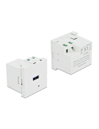 DELOCK module USB θύρα φόρτισης Easy 45 81311, 18W, 45x45mm, λευκό DELOCK module USB θύρα φόρτισης Easy 45 81311, 18W, 45x45mm, λευκό