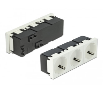 DELOCK τριπλό module πρίζας ρεύματος Easy 45 81323, 45°, 45x45mm, 5τμχ