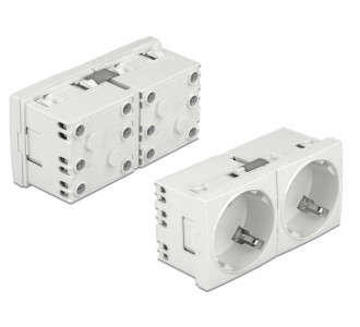DELOCK διπλό module πρίζας ρεύματος Easy 45 81325, 45°, 45x45mm, 5τμχ