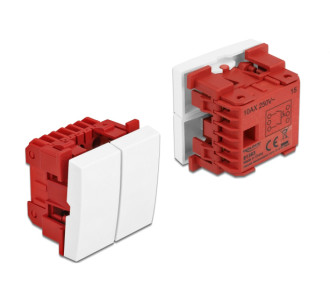 DELOCK module διακόπτης Easy 45 81363, διπλός, 1-pole, 1-way, λευκός DELOCK module διακόπτης Easy 45 81363, διπλός, 1-pole, 1-way, λευκός
