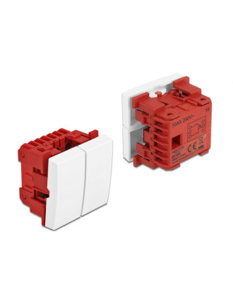 DELOCK module διακόπτης Easy 45 81363, διπλός, 1-pole, 1-way, λευκός DELOCK module διακόπτης Easy 45 81363, διπλός, 1-pole, 1-way, λευκός