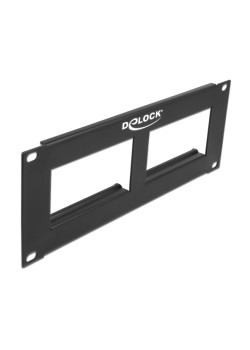 DELOCK patch panel Easy 45 81379, 10", 2U, 90.5x45.2mm x2, μαύρο