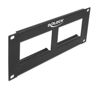 DELOCK patch panel Easy 45 81379, 10", 2U, 90.5x45.2mm x2, μαύρο