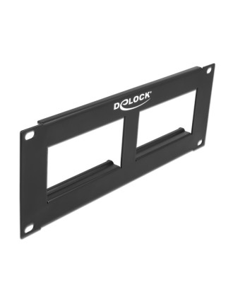 DELOCK patch panel Easy 45 81379, 10", 2U, 90.5x45.2mm x2, μαύρο