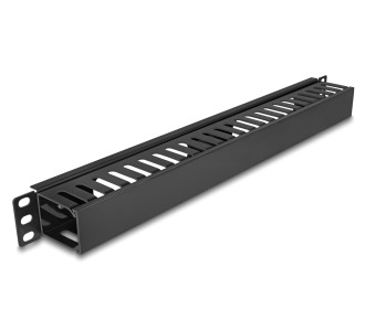 DELOCK cable management 81555 για rack 19"/1U, πλαστικό/μεταλλικό, μαύρο
