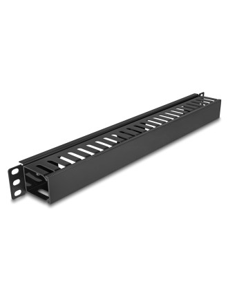 DELOCK cable management 81555 για rack 19"/1U, πλαστικό/μεταλλικό, μαύρο