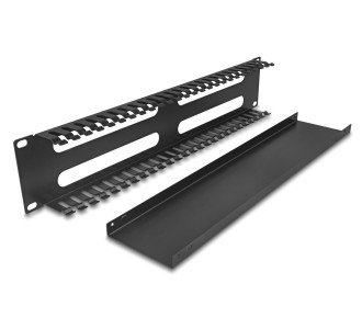 DELOCK cable management 81559 για rack 19"/2U, μεταλλικό, μαύρο