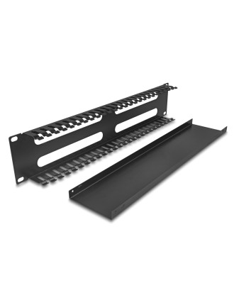 DELOCK cable management 81559 για rack 19"/2U, μεταλλικό, μαύρο