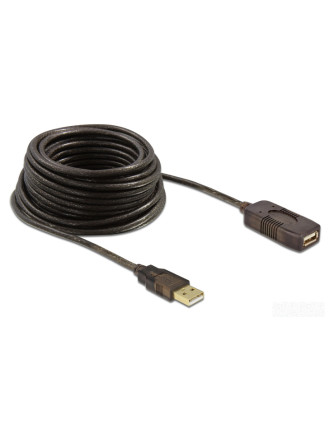 DELOCK καλώδιο USB 2.0 αρσενικό σε θηλυκό 82308, active, 5m, μαύρο