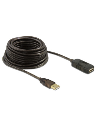 DELOCK καλώδιο USB 2.0 αρσενικό σε θηλυκό 82446, active, 10m, μαύρο