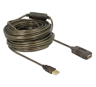 DELOCK καλώδιο USB 2.0 αρσενικό σε θηλυκό 82690, active, 20m, μαύρο