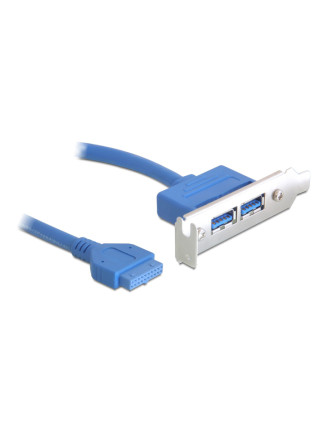 DELOCK κάρτα επέκτασης USB 19 pin σε 2x USB 3.0 82976, low profile