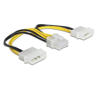 DELOCK καλώδιο 2x 4pin molex σε 8pin EPS 83410, 0.15m