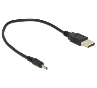 DELOCK καλώδιο USB σε DC 3.0 x 1.1mm 83793, 27cm, μαύρο