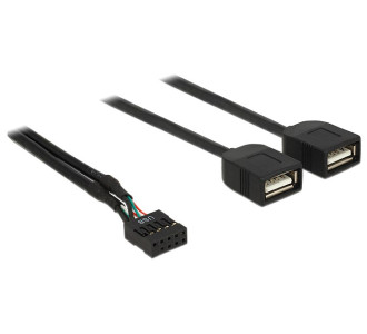 DELOCK καλώδιο USB-A interface σε 2x USB Type-A female 83823, 0.4m