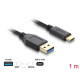 DELOCK καλώδιο USB-C σε USB 83870, 10Gbps, 1m, μαύρο