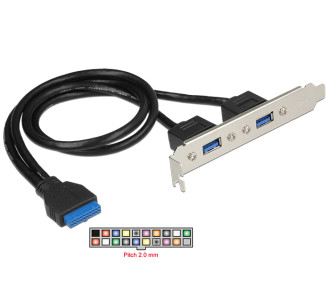 DELOCK Cable USB 3.0 2x Type-A female σε 19pin header female