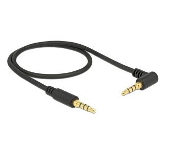 DELOCK καλώδιο Jack stereo σε Jack stereo 4pin 3.5mm, 90°, μαύρο, 0.5m