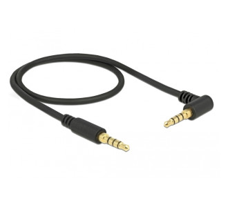 DELOCK Καλώδιο Jack stereo σε Jack stereo 4pin 3.5mm, 90°, μαύρο, 1m
