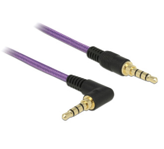 DELOCK καλώδιο Jack stereo σε Jack stereo 4pin 3.5mm, 90°, μωβ, 1m