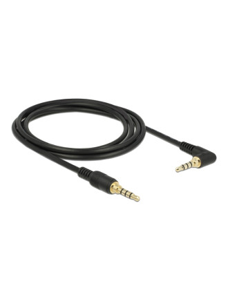 DELOCK καλώδιο 3.5mm 85613, γωνιακό, 24AWG, gold plated, 2m, μαύρο