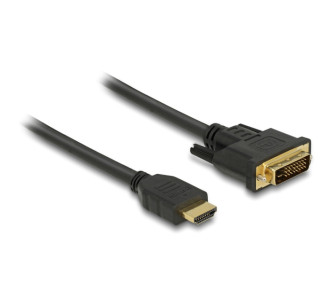 DELOCK καλώδιο HDMI σε DVI 85653, 2K/60Hz, 7.92 Gbps, 1.5m, μαύρο