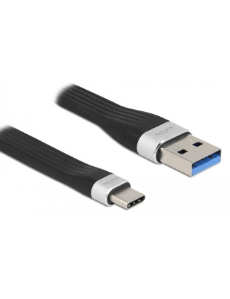 DELOCK καλώδιο USB 3.2 σε USB-C 85771, 3A, 5Gbps, FPC, 13.5cm, μαύρο