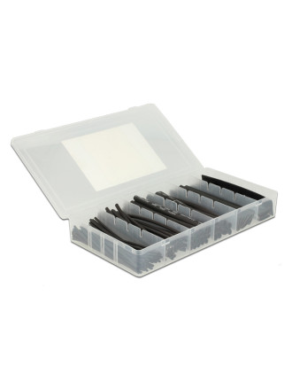 DELOCK σετ θερμοσυστελλόμενων μονωτικών 86271, 2:1, μαύρα, 100τμχ